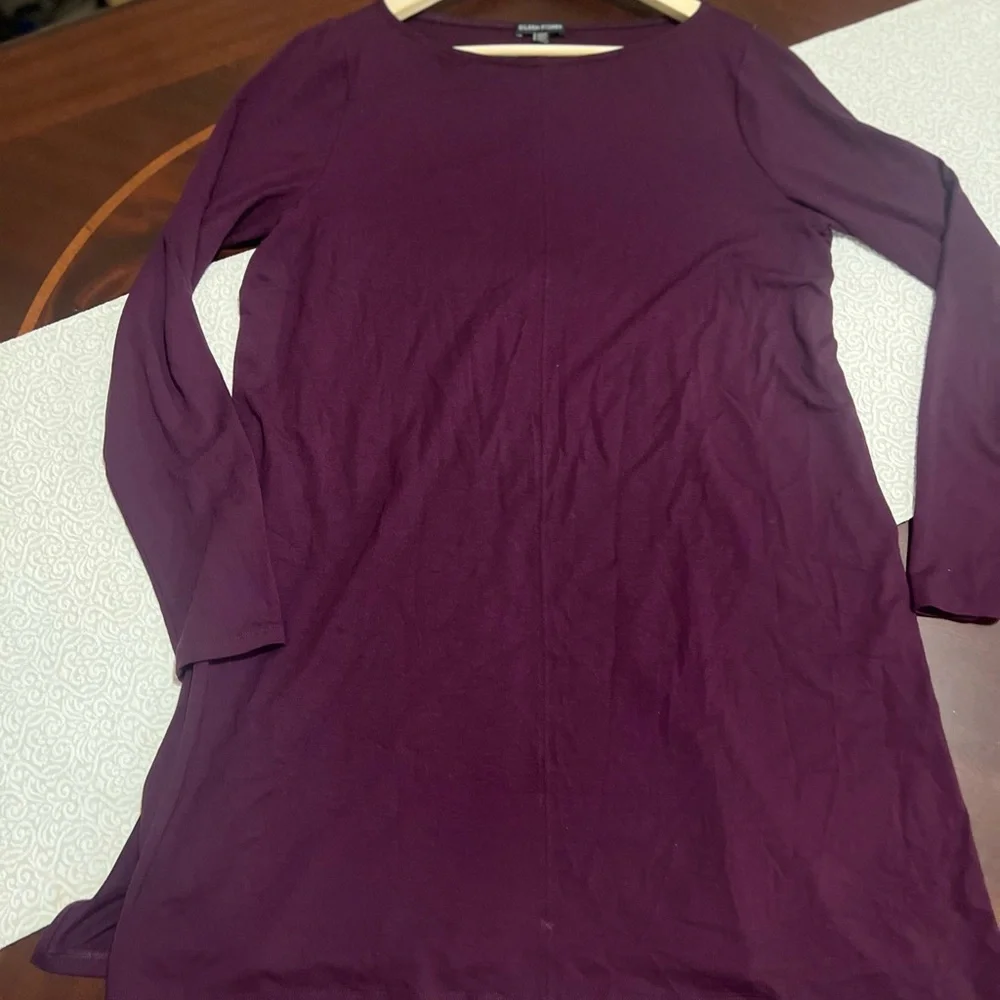 Eileen Fisher Viscose Plum Women’s Classic Style Quality Medium Elevated Basics - Picture 2 of 8